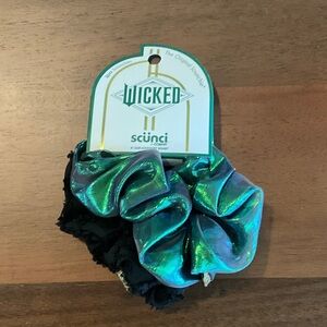 Scunci Wicked Iridescent Scrunchie Set - Black and Iridescent Green